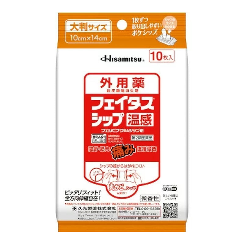 HISAMITSU Feitasship Warming Anti-Inflammatory and Pain Patches (10 Patches/pack)